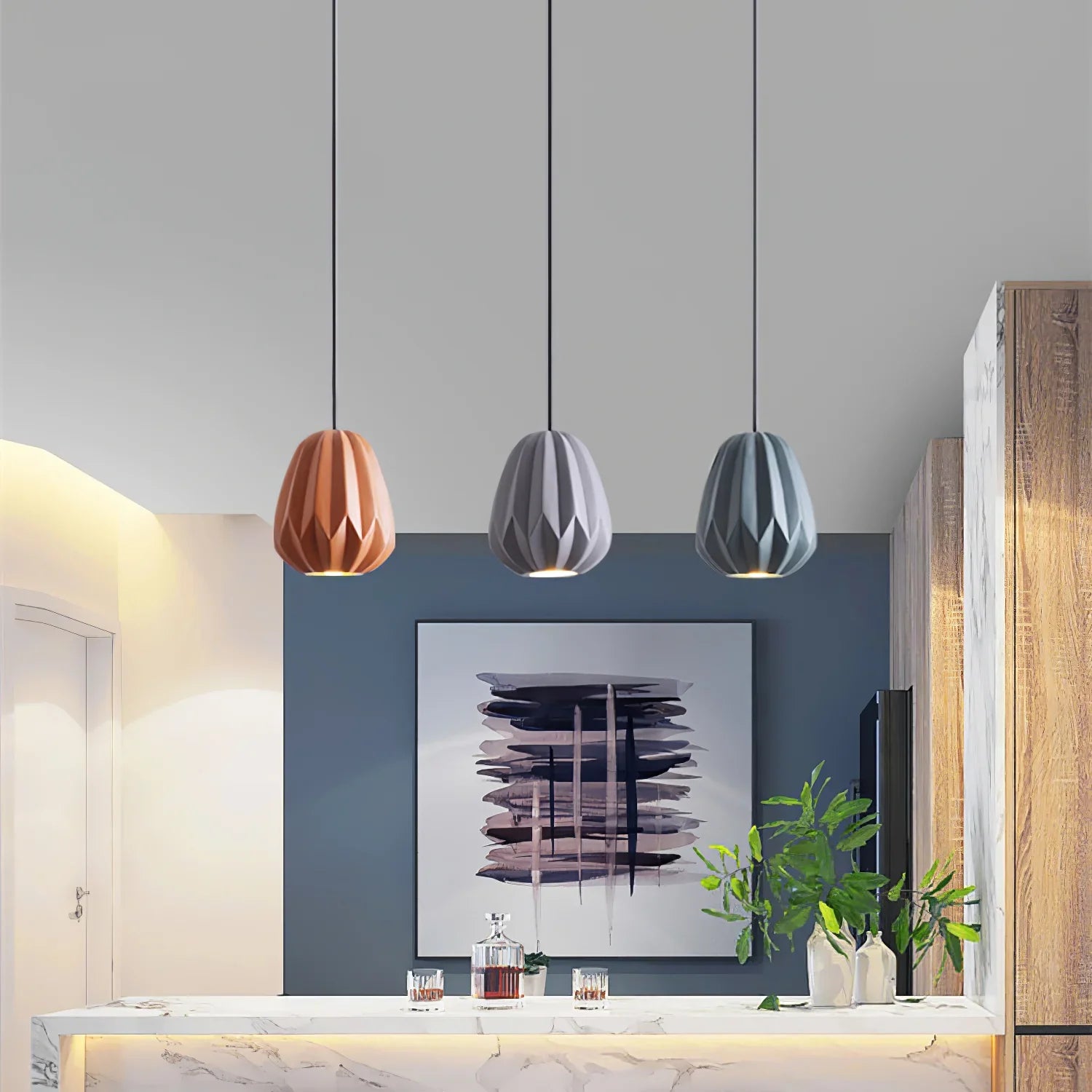 Papaya Resin Pendant Lamp