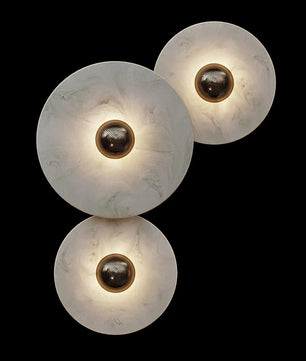 Round Alabaster Combination Wall Lamp