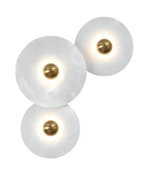 Round Alabaster Combination Wall Lamp