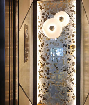 Round Alabaster Combination Wall Lamp