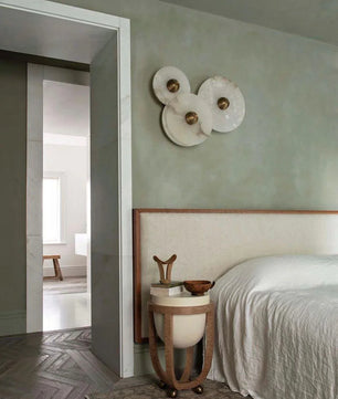 Round Alabaster Combination Wall Lamp