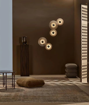 Round Alabaster Combination Wall Lamp