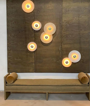 Round Alabaster Combination Wall Lamp