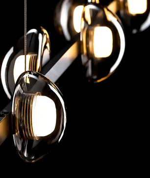 Brass Bar Glass Chandelier