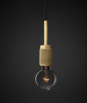 Brass & Clear Glass Pendant Light