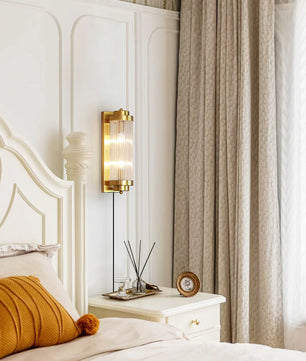 Pillar Offset Plug In Wall Lamp