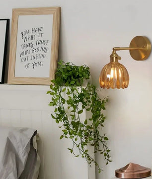 Retro Glass Flower Bud Tulip Wall Lamp S120