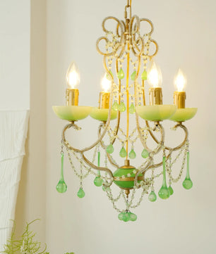 Murano Green Drops Chandelier