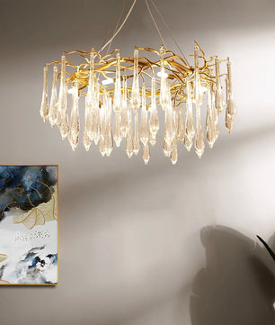 Teardrop Round Crystal Chandelier