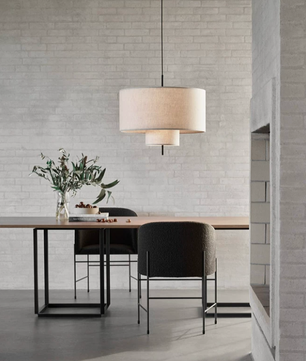 Lino Tiered Linen Drum Pendant