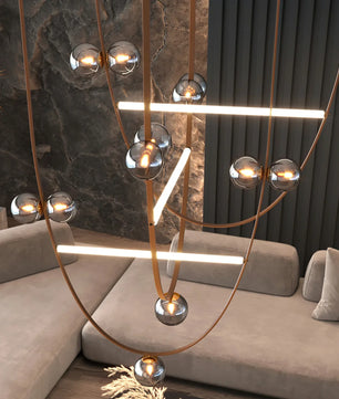 Belt Leather Ball Chandelier