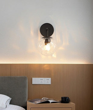 Modern Ficcas Metal Glass Polishing Wall Light for Bedroom Hallway