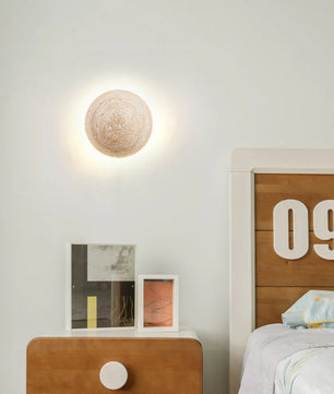 Round Travertine Wall Lamp