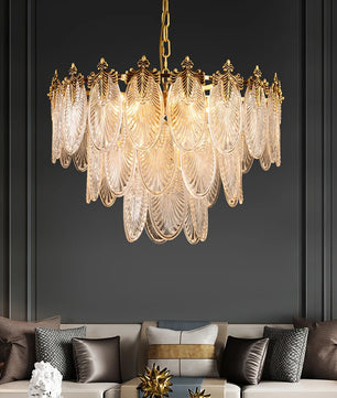 Brass Leaves Chandelier