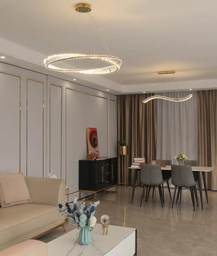 Wave Circle Crystal Chandelier