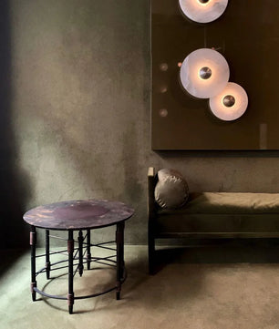 Round Alabaster Combination Wall Lamp