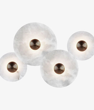 Round Alabaster Combination Wall Lamp