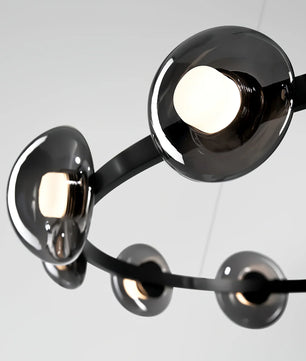 Brass Bar Glass Chandelier