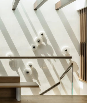 Round Alabaster Combination Wall Lamp