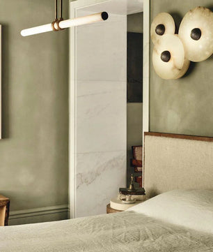 Round Alabaster Combination Wall Lamp