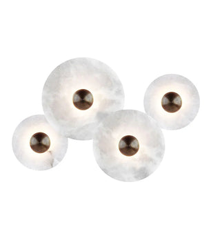 Round Alabaster Combination Wall Lamp