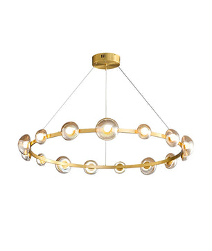 Brass Bar Glass Chandelier