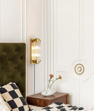 Pillar Offset Plug In Wall Lamp