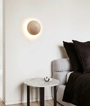Round Travertine Wall Lamp