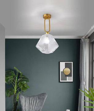 Diamond Cut Art Deco Ceiling Light