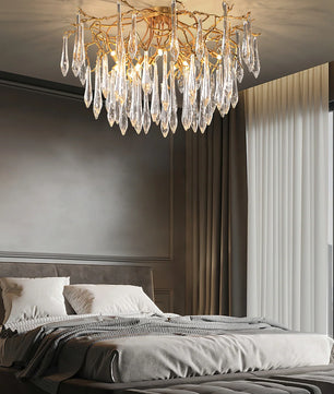 Teardrop Round Crystal Ceiling Lamp