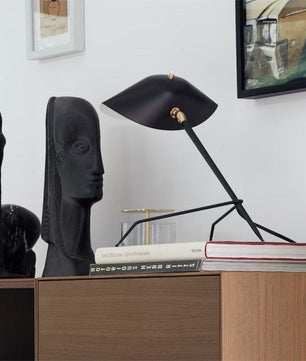 Serge Mouille Black Tripod Desk Lamp