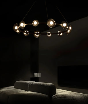 Brass Bar Glass Chandelier