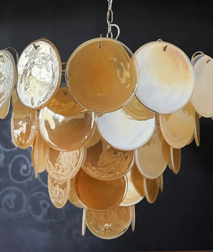 Vintage Yellow Round Murano Chandelier