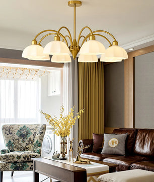 Frosted Glass Bell Chandelier