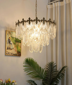 Brass Leaves Chandelier