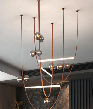 Belt Leather Ball Chandelier