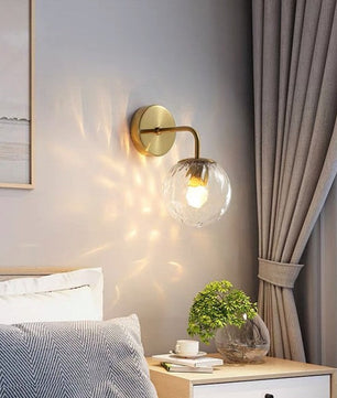 Modern Ficcas Metal Glass Polishing Wall Light for Bedroom Hallway