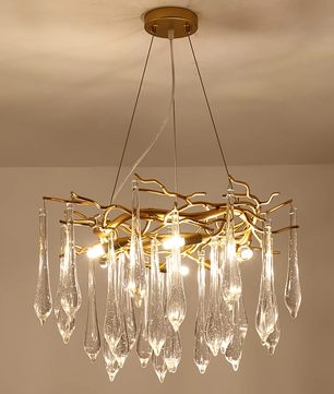 Teardrop Round Crystal Chandelier