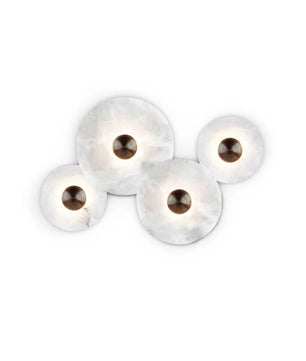 Round Alabaster Combination Wall Lamp