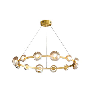 Brass Bar Glass Chandelier