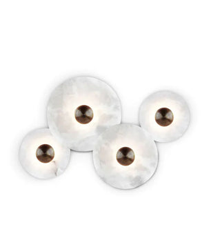 Round Alabaster Combination Wall Lamp