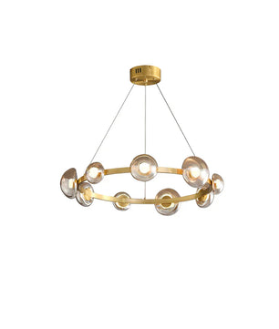 Brass Bar Glass Chandelier