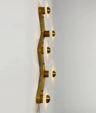 Round Alabaster Combination Wall Lamp