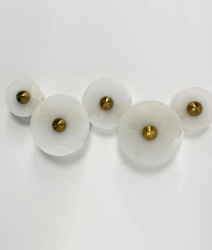 Round Alabaster Combination Wall Lamp
