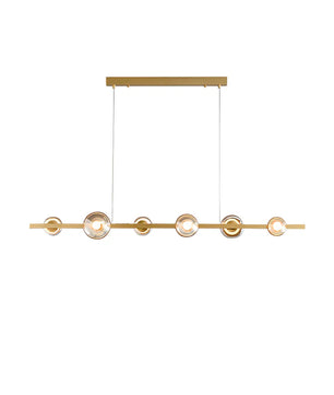 Brass Bar Glass Chandelier