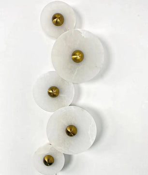 Round Alabaster Combination Wall Lamp