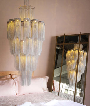Cascade Silver Chandelier