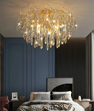 Teardrop Round Crystal Ceiling Lamp