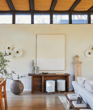 Round Alabaster Combination Wall Lamp