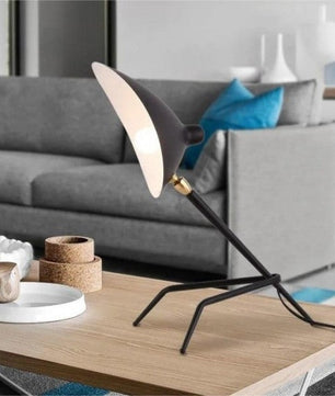 Serge Mouille Black Tripod Desk Lamp